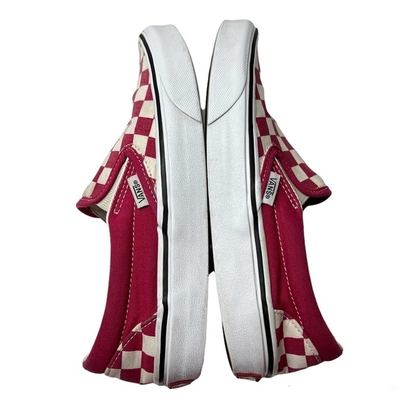Vans Classic slip on checkered Fuchsia pink sneakers Womens Size 6 - Picture 7 of 9